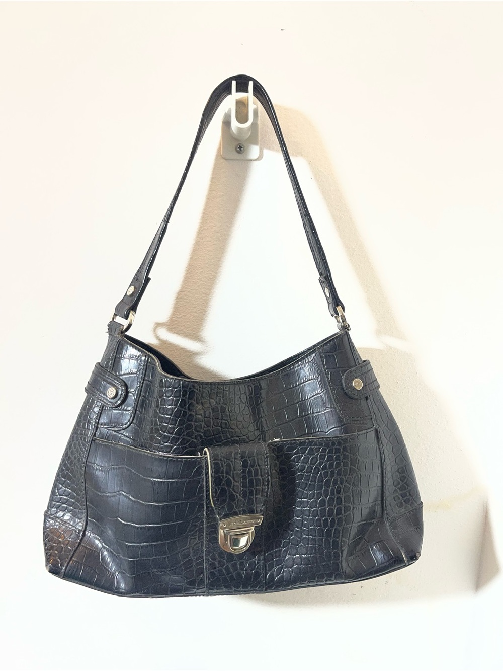Vintage Y2K Croc Embossed Shoulder Bag Medium Quiet Luxury Purse